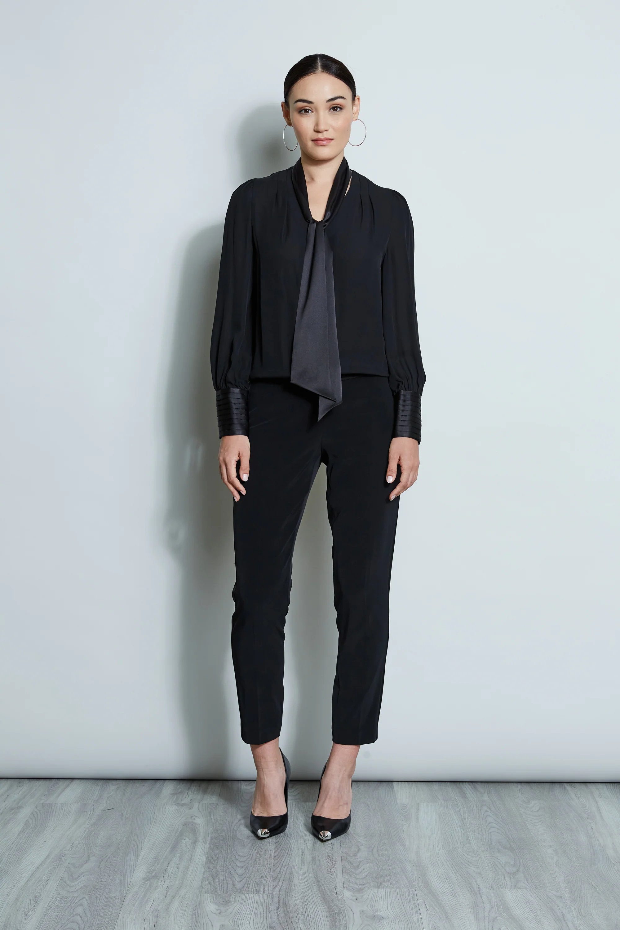 Blouson Satin Tie Shirt - Image 3