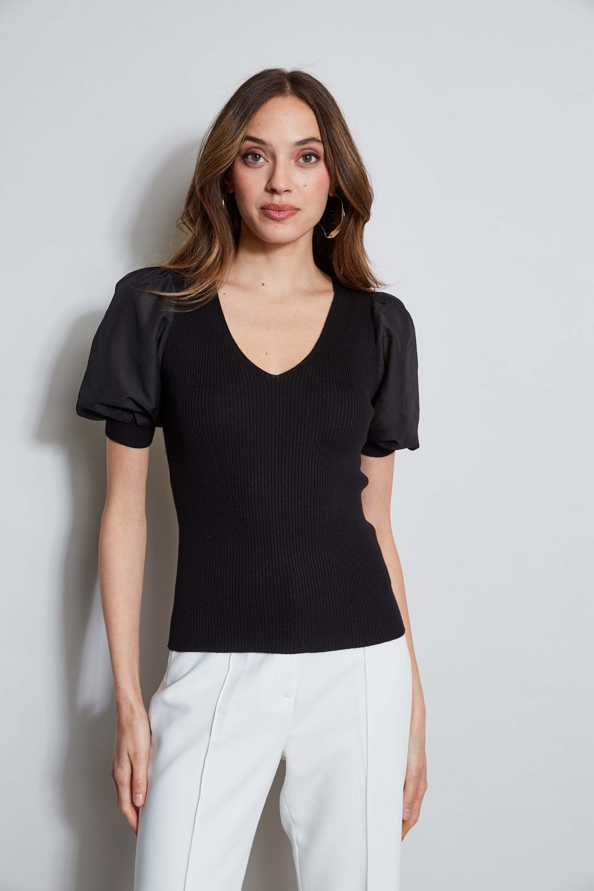 T-Tahari Chiffon Sleeve Knit - Image 3