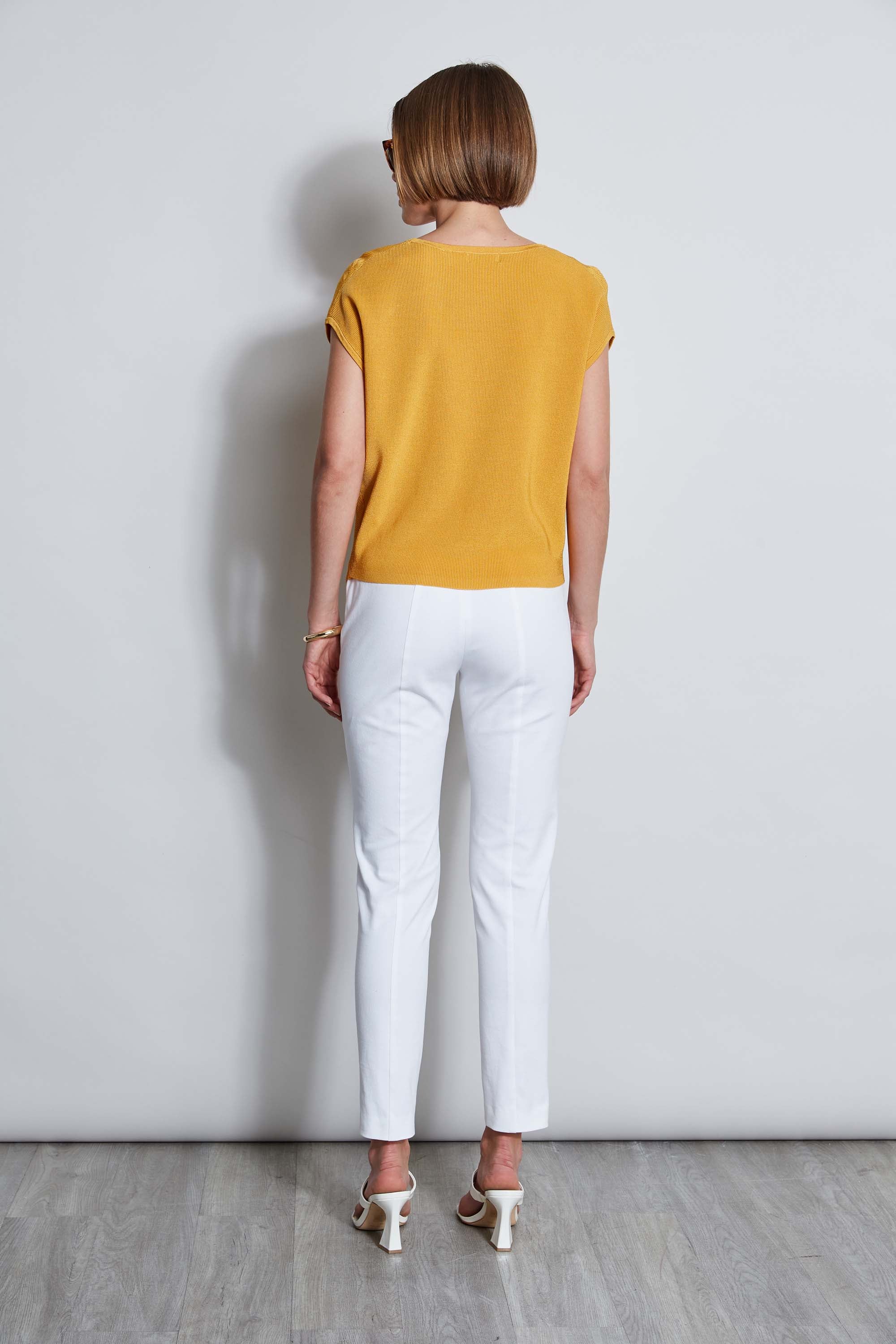 T-Tahari Twist Knot Short Sleeve Sweater - Image 4