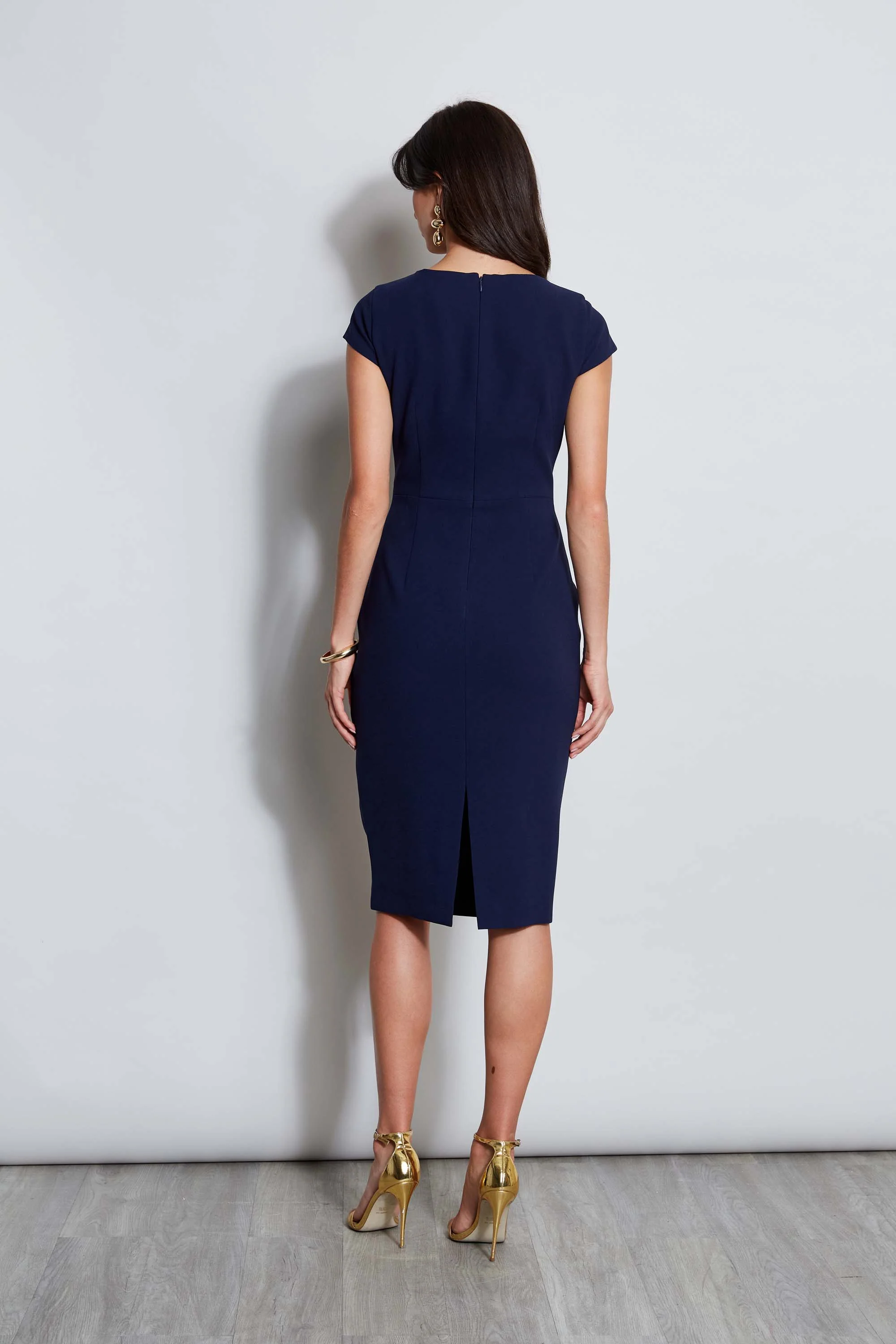 Crepe Keyhole Dart Dress - Image 4