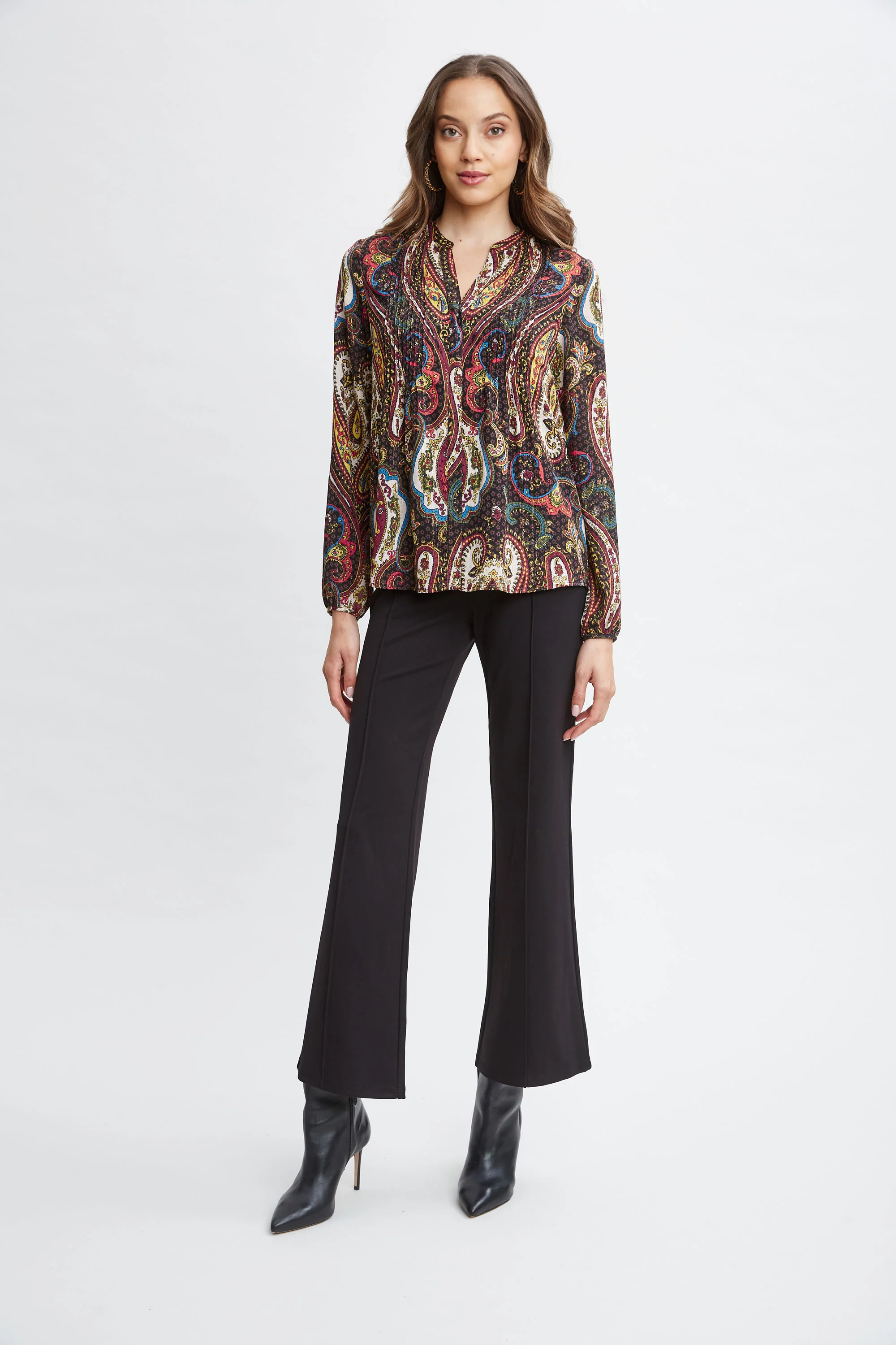 T-Tahari Paisley Split Neck Shirt - Image 2