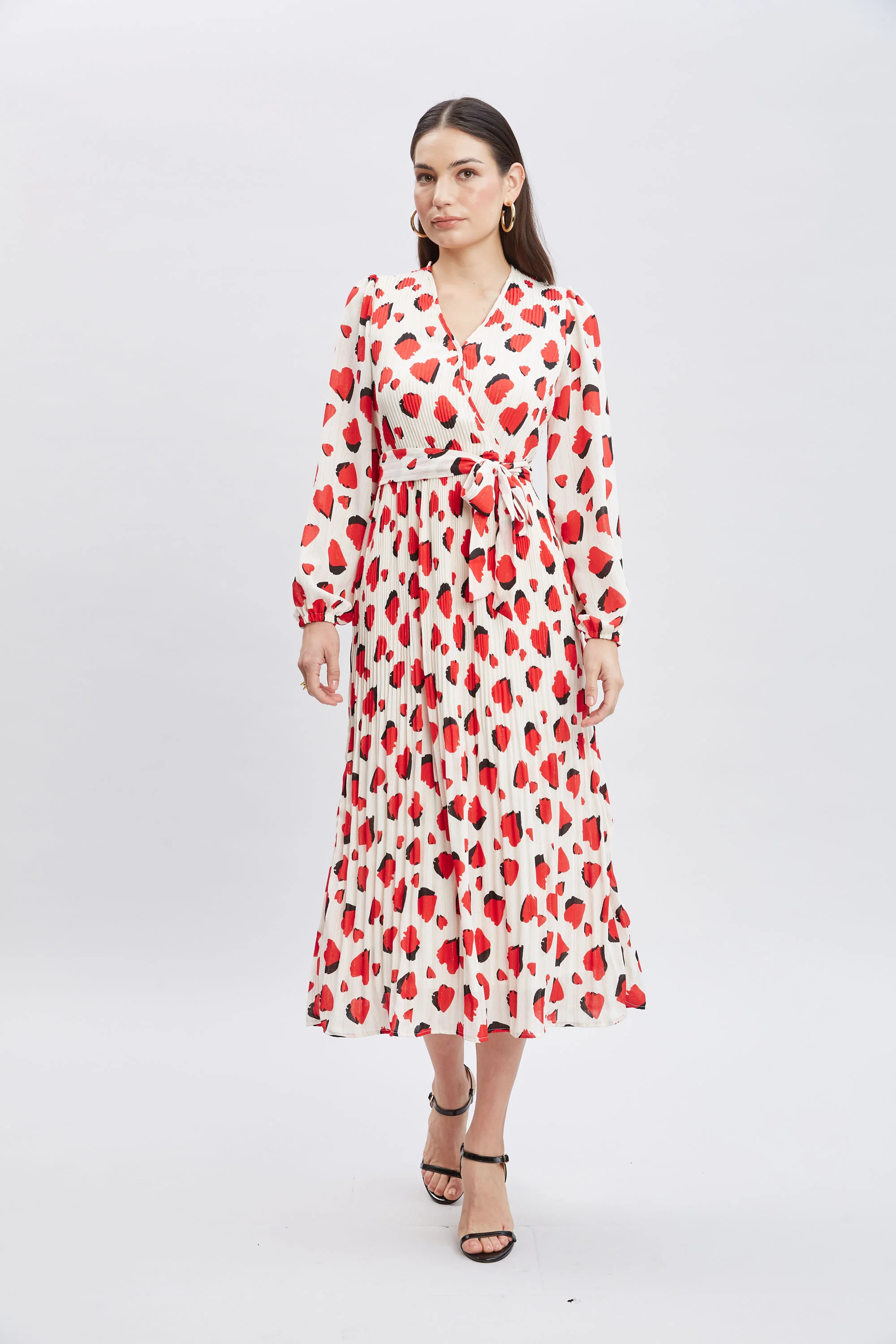 T-Tahari Shadow Heart Wrap Dress - Image 3