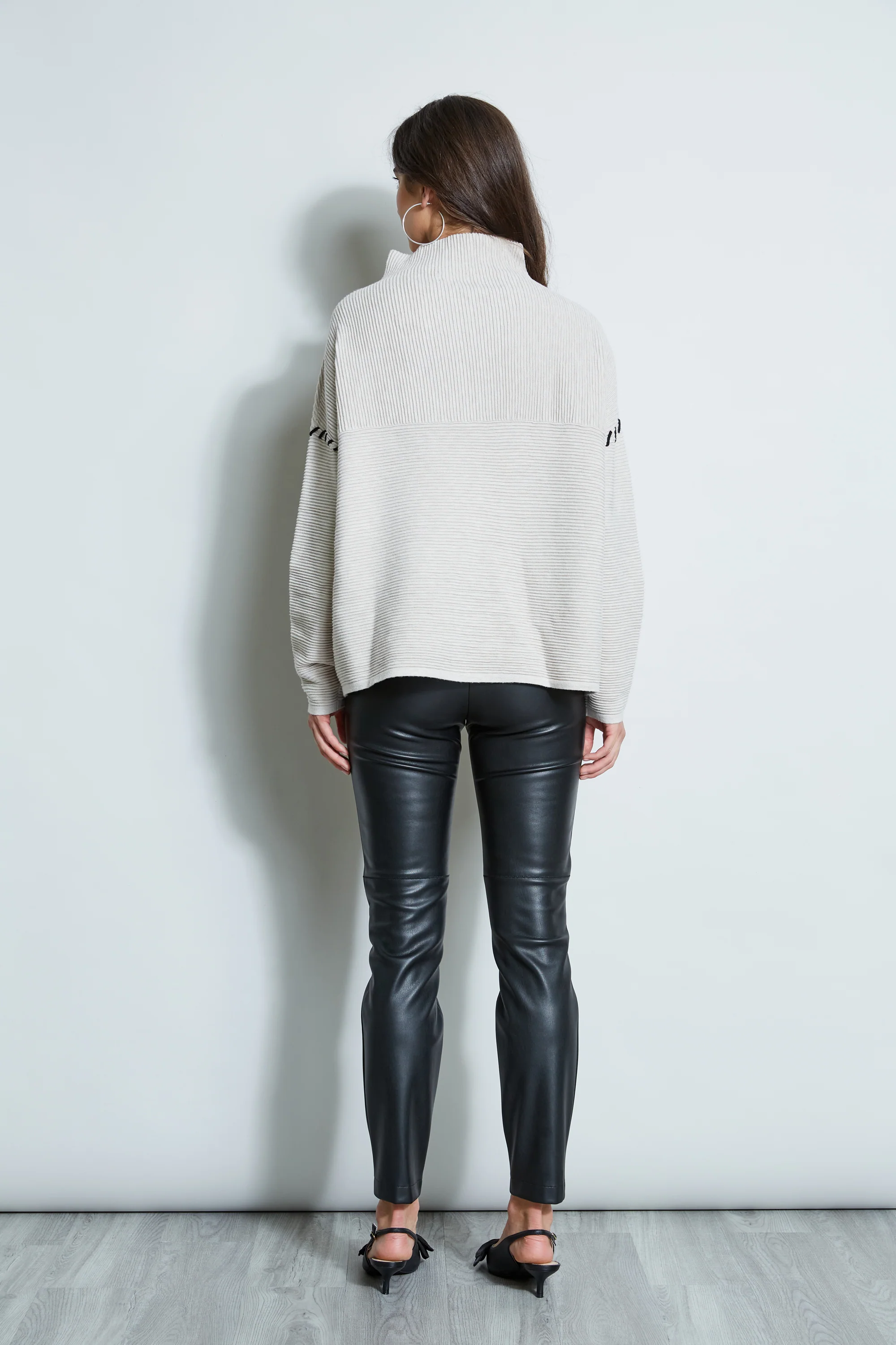T-Tahari Stitched Shoulder Sweater - Image 3