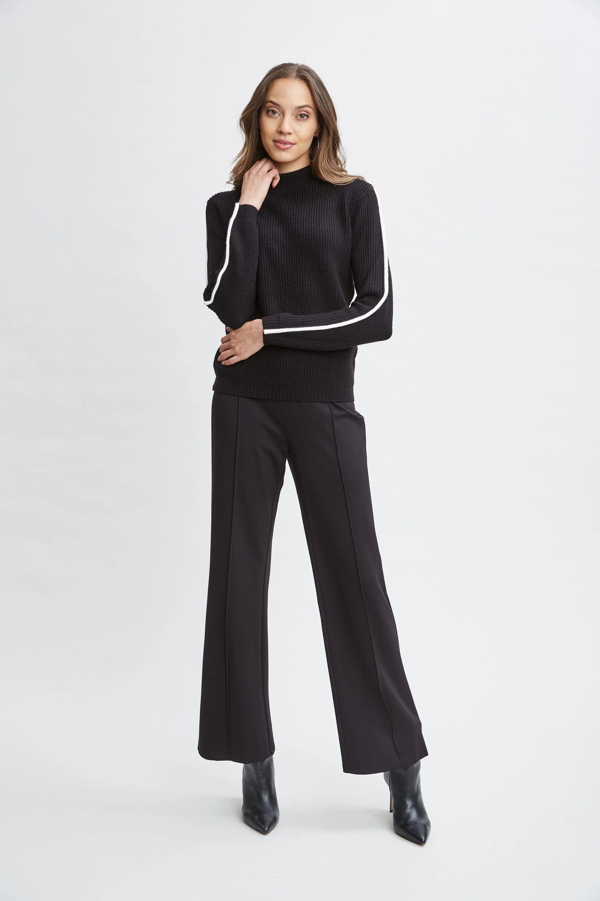 T-Tahari Stripe Sleeve Sweater - Image 2