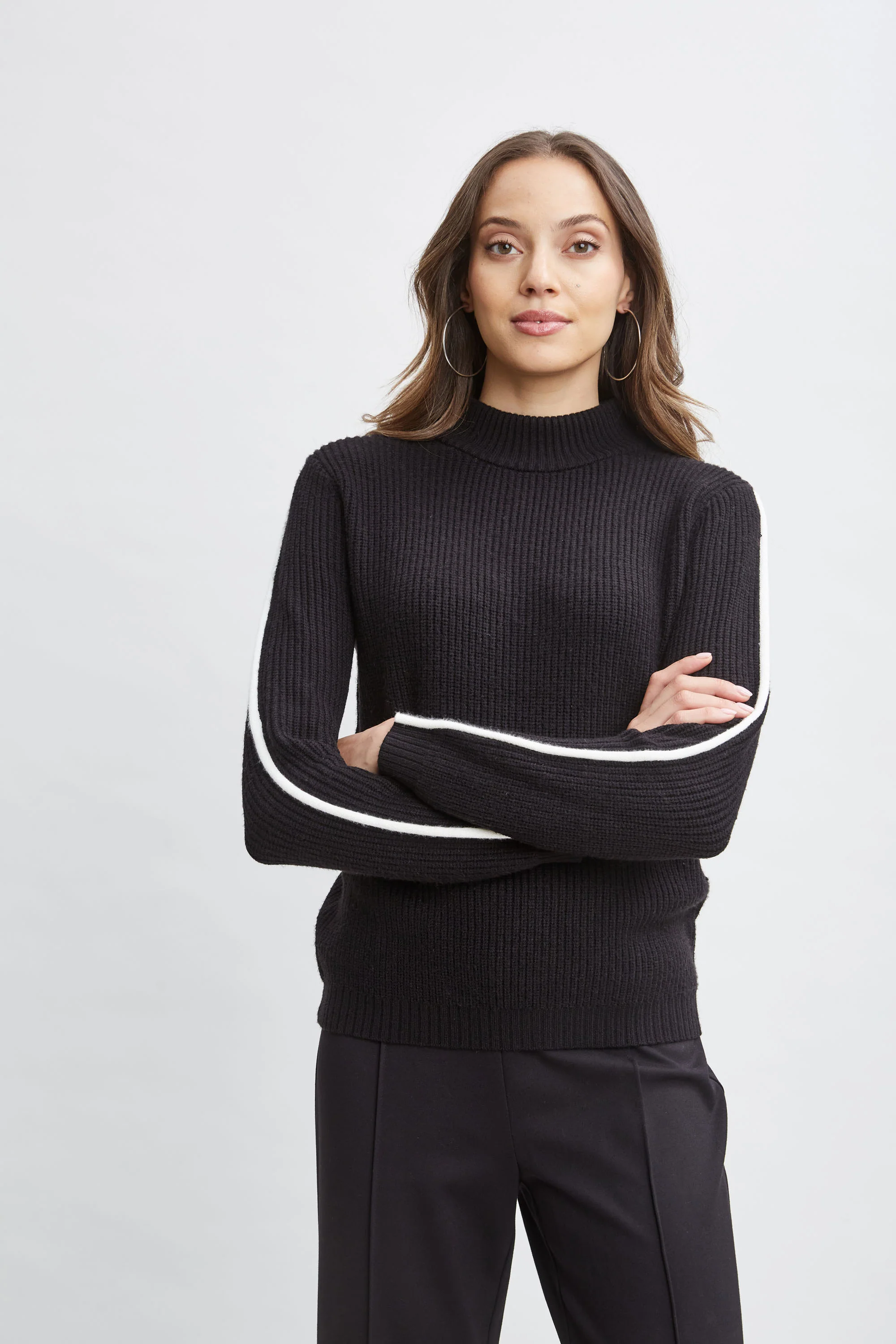 T-Tahari Stripe Sleeve Sweater - Image 3