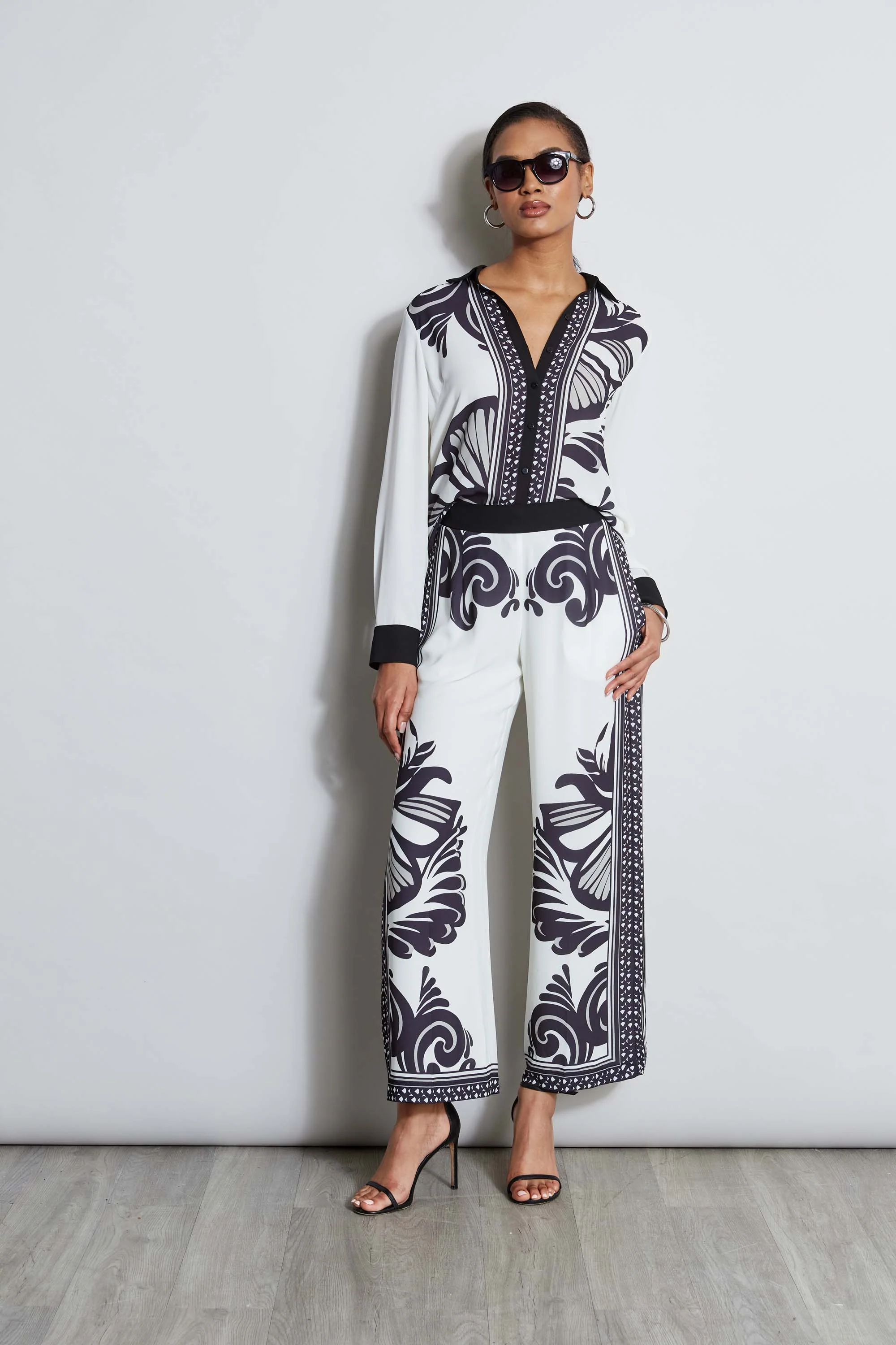 T-Tahari Paisley Scarf Print Shirt - Image 2