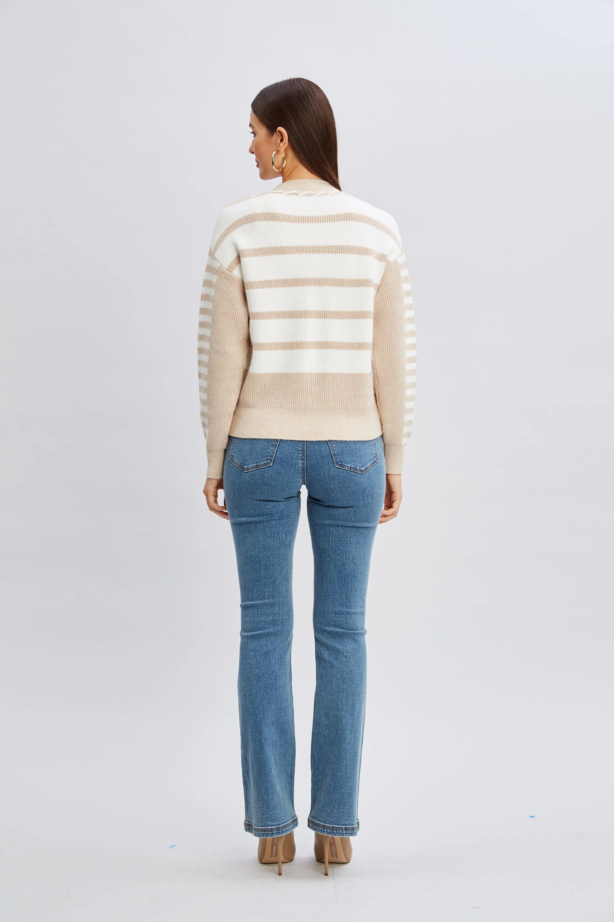 T-Tahari Stripe Stitch Cardigan - Image 6