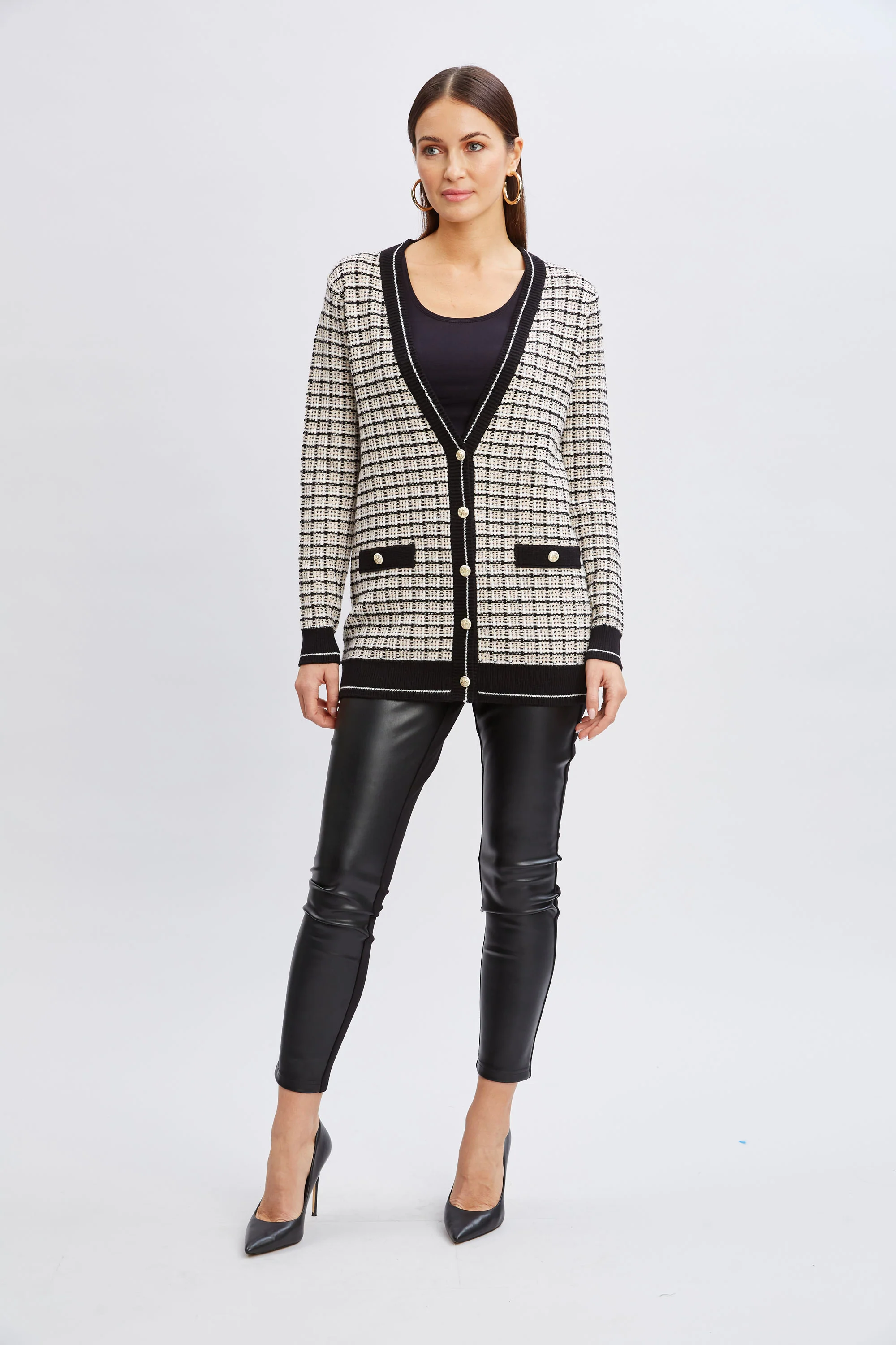 T-Tahari Plaid Cardigan - Image 4