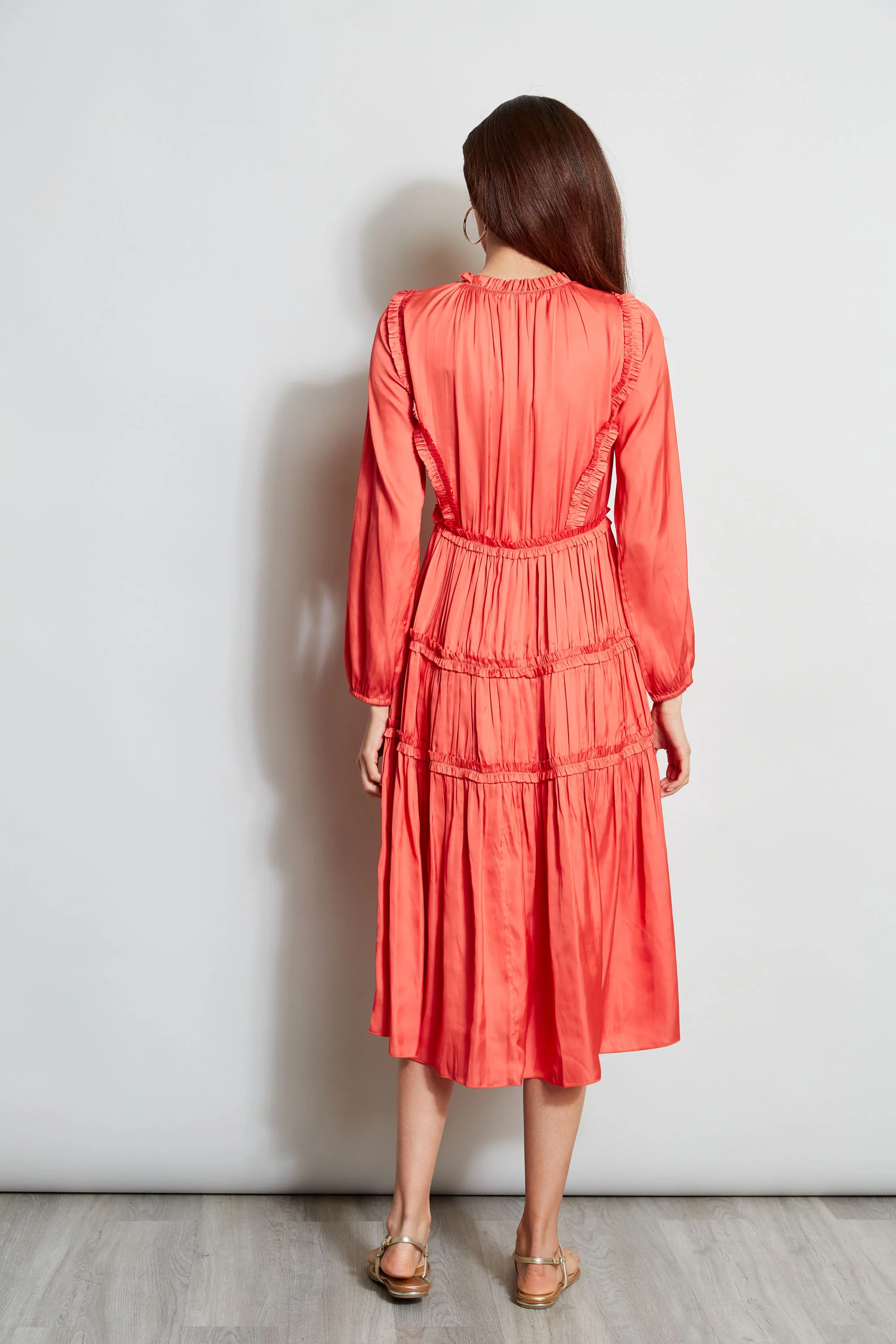 Long Sleeve Ruffle Midi Dress - Image 6