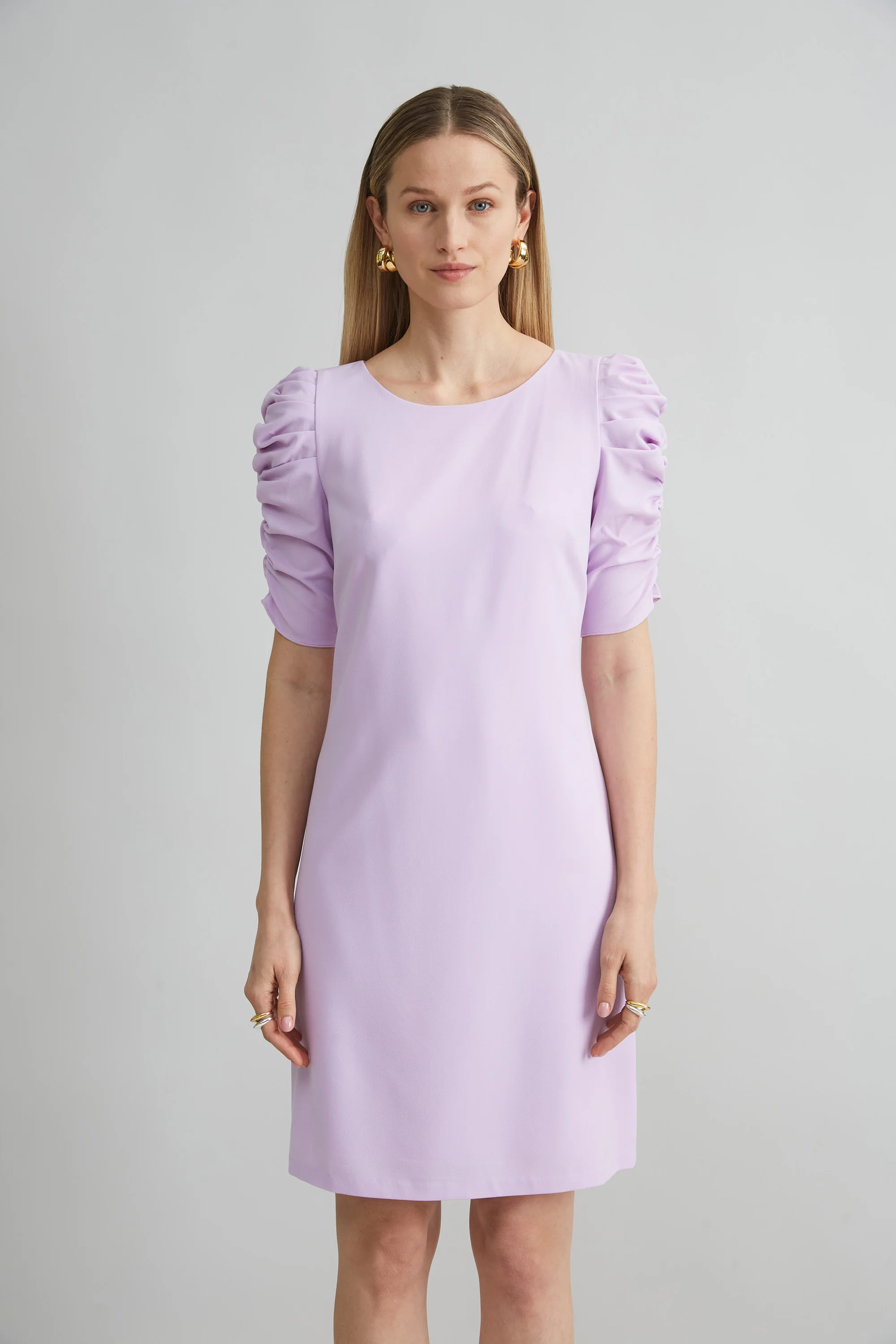 Ruched Sleeve Shift Dress - Image 2