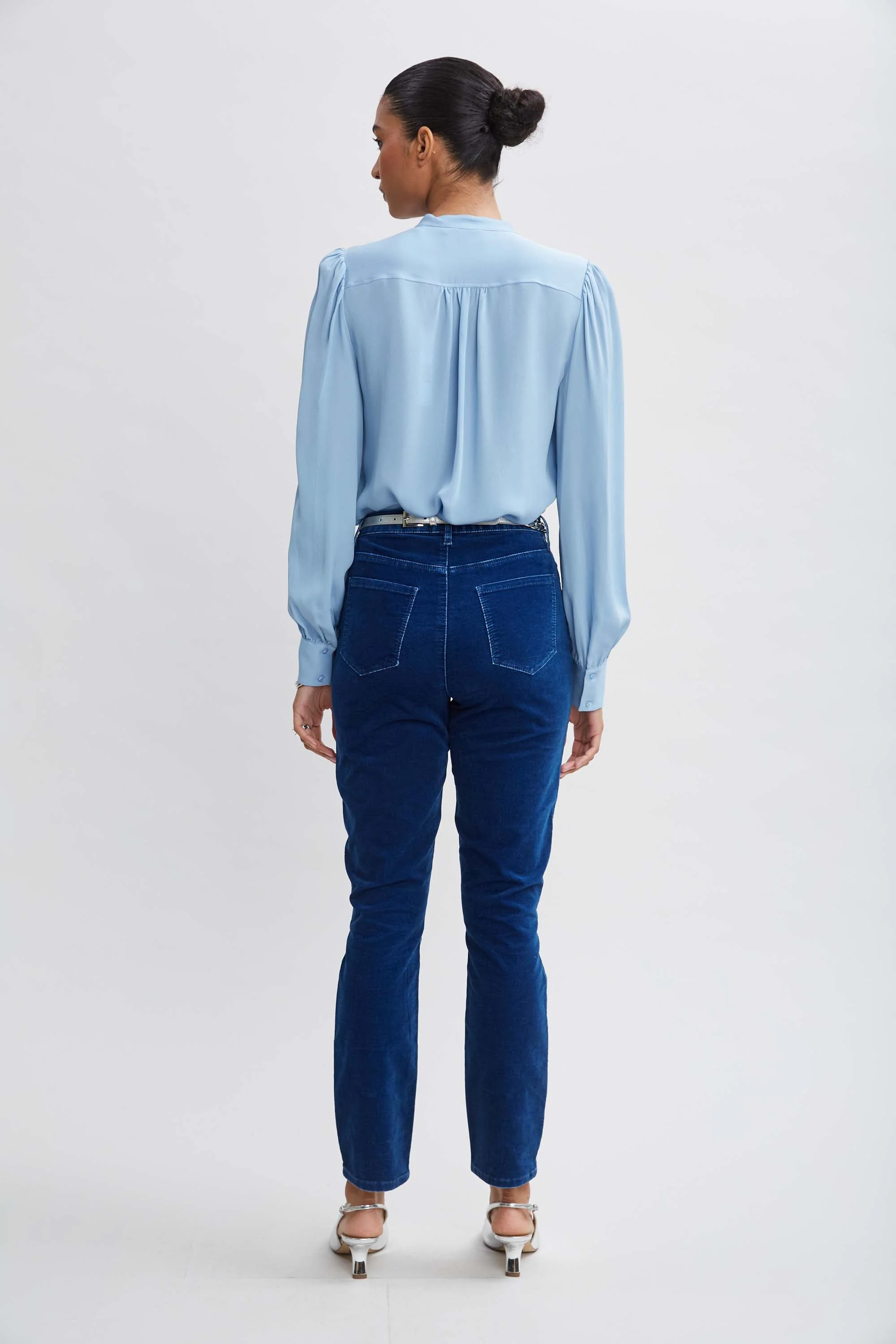 Silk Ruffle Button Down Shirt - Image 4