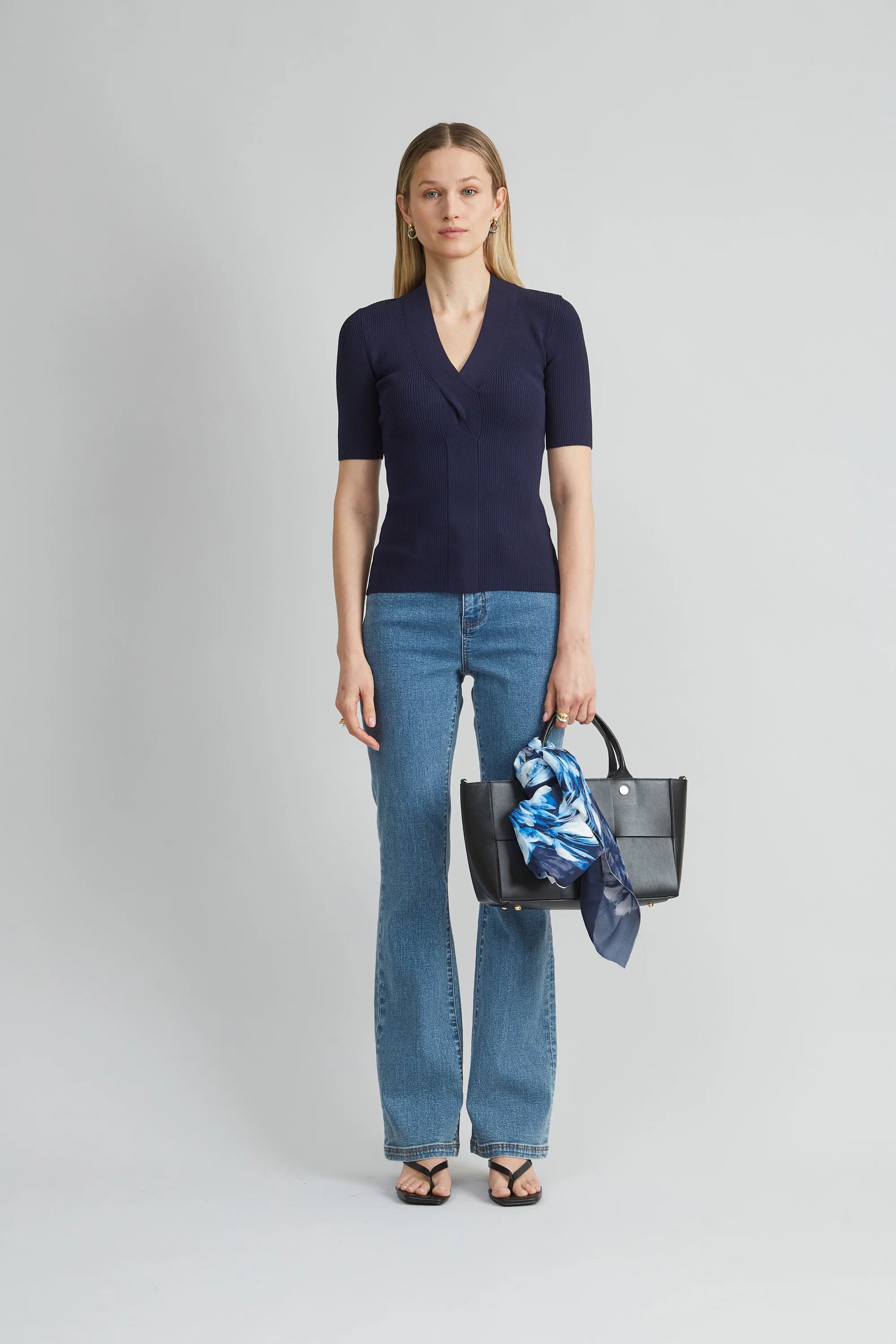 Short Sleeve Cable Twist Sweater - Image 2