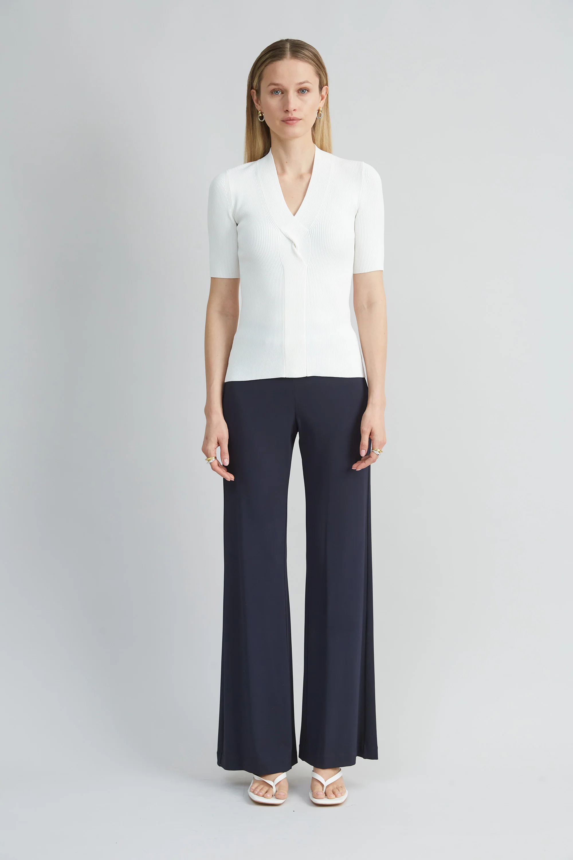 Short Sleeve Cable Twist Sweater - Image 2