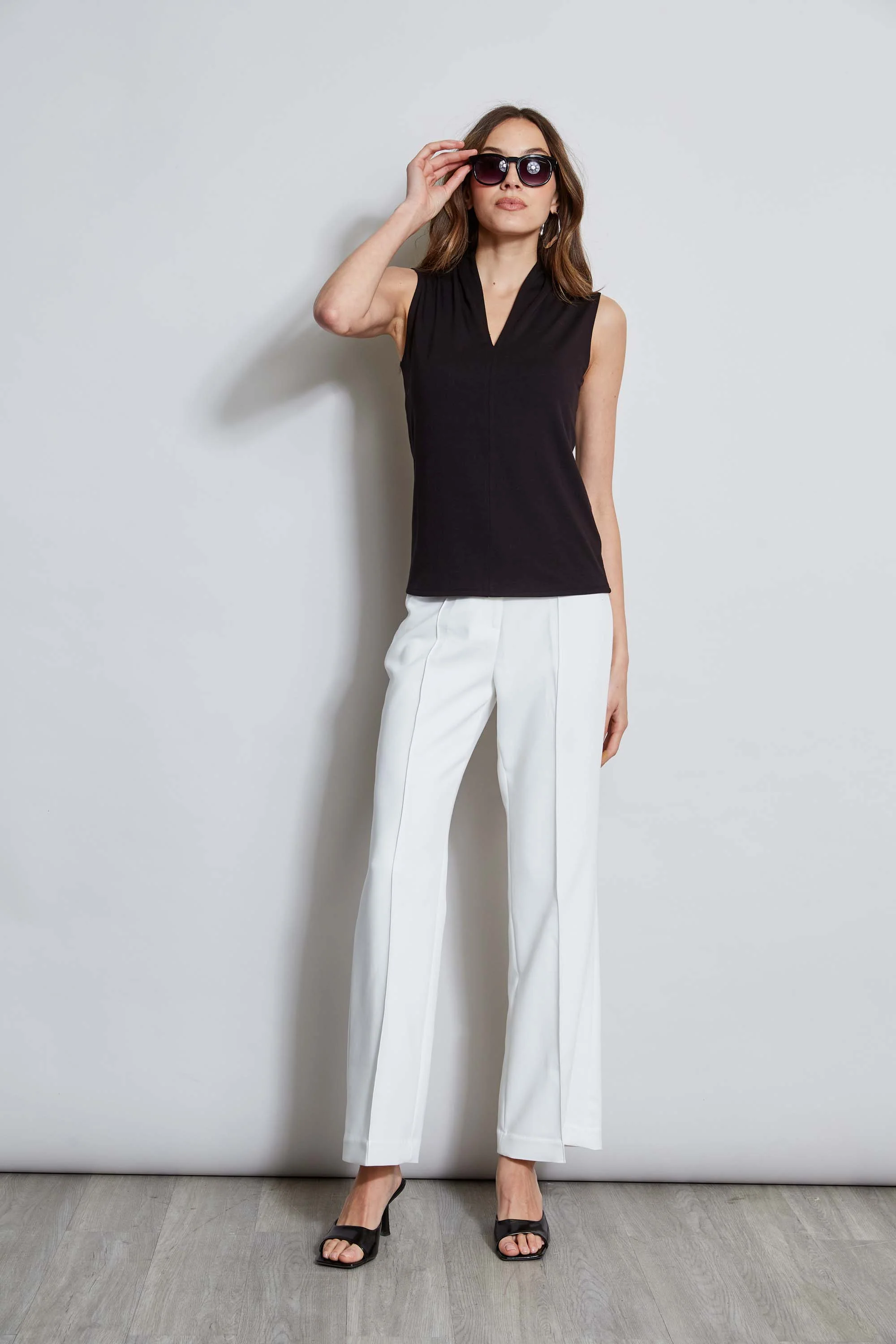 T-Tahari Sleeveless Pleated Knit - Image 2