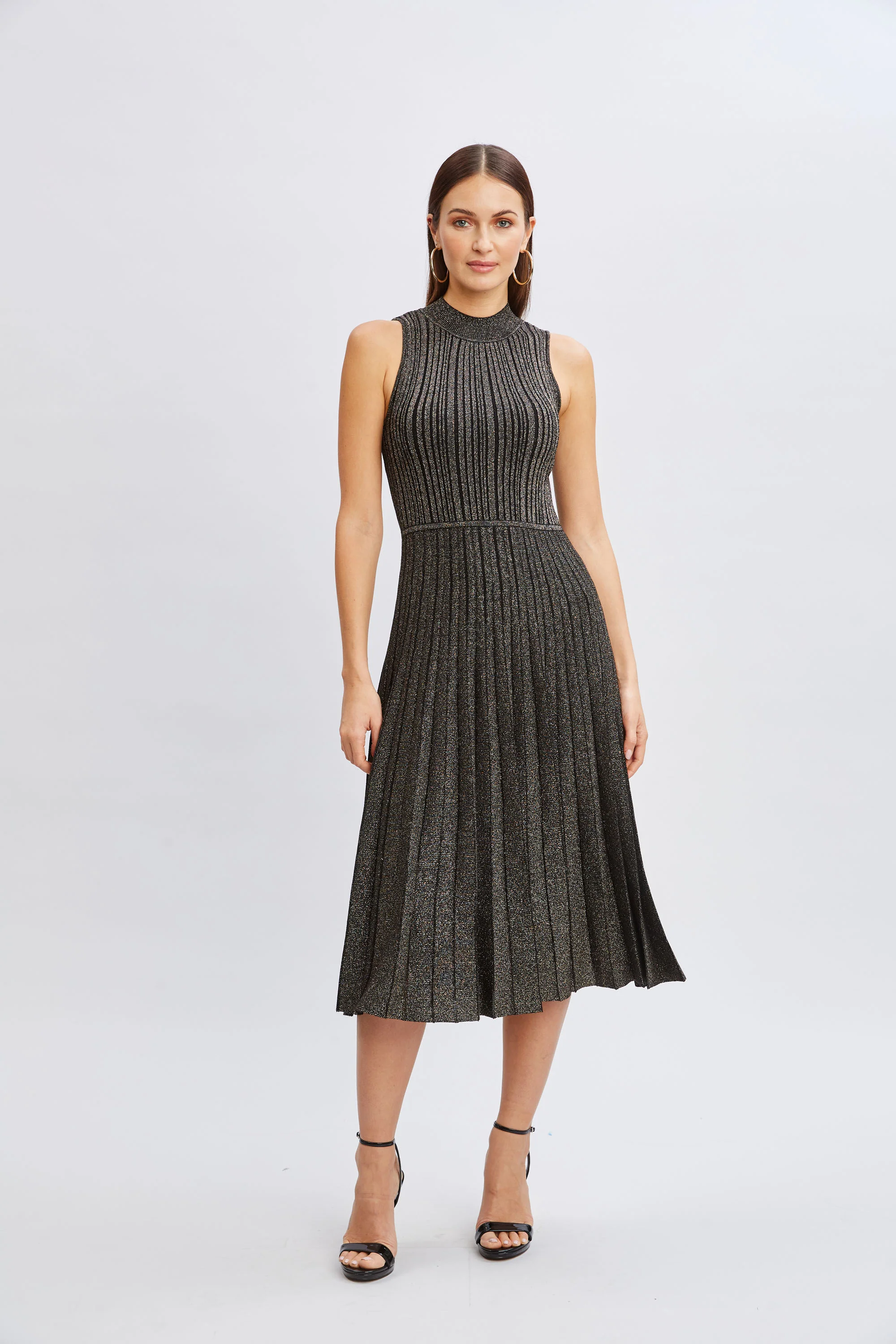 T-Tahari Metallic Mock Neck Dress - Image 3