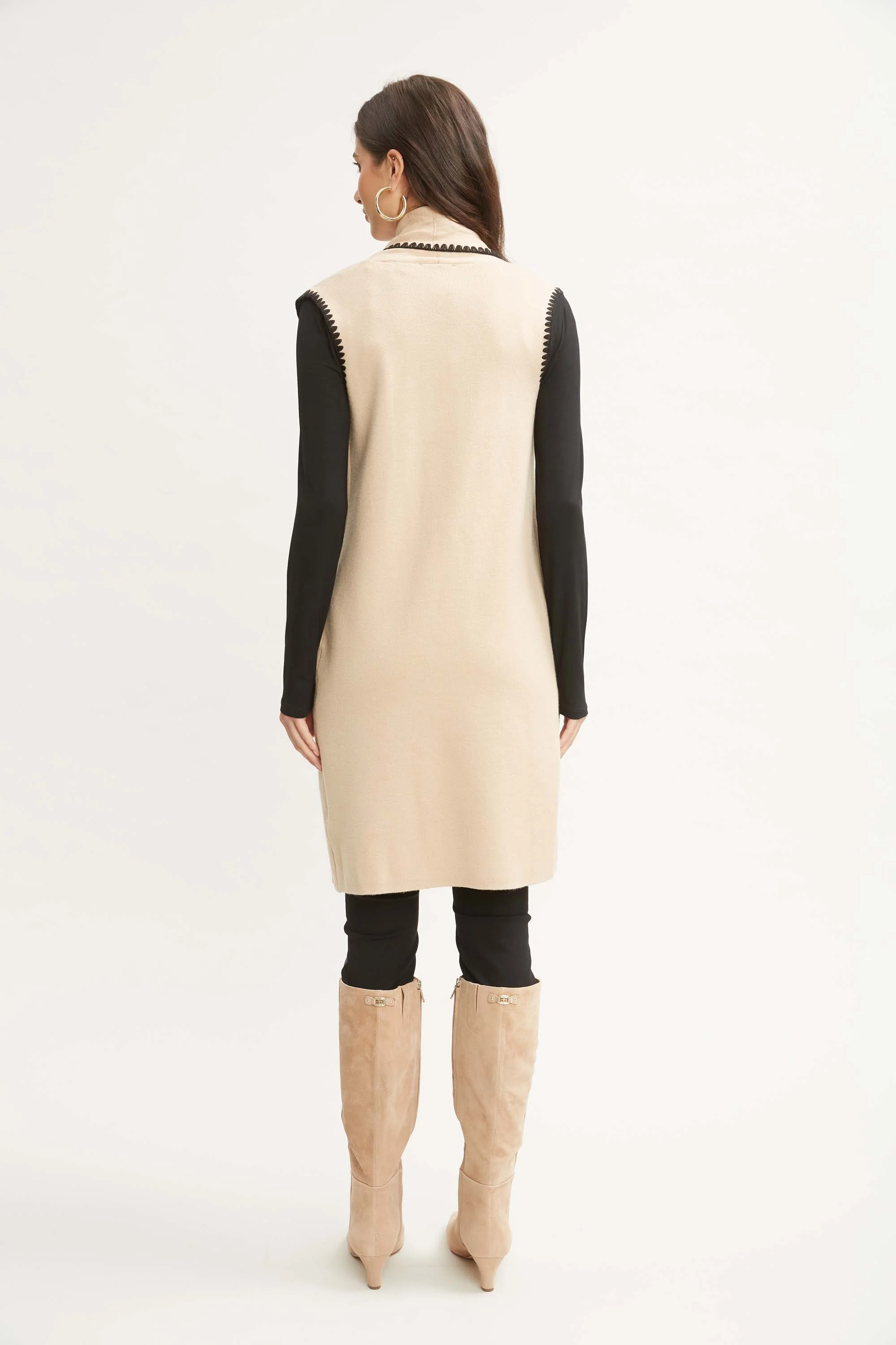 T-Tahari Stitched Sweater Vest - Image 4
