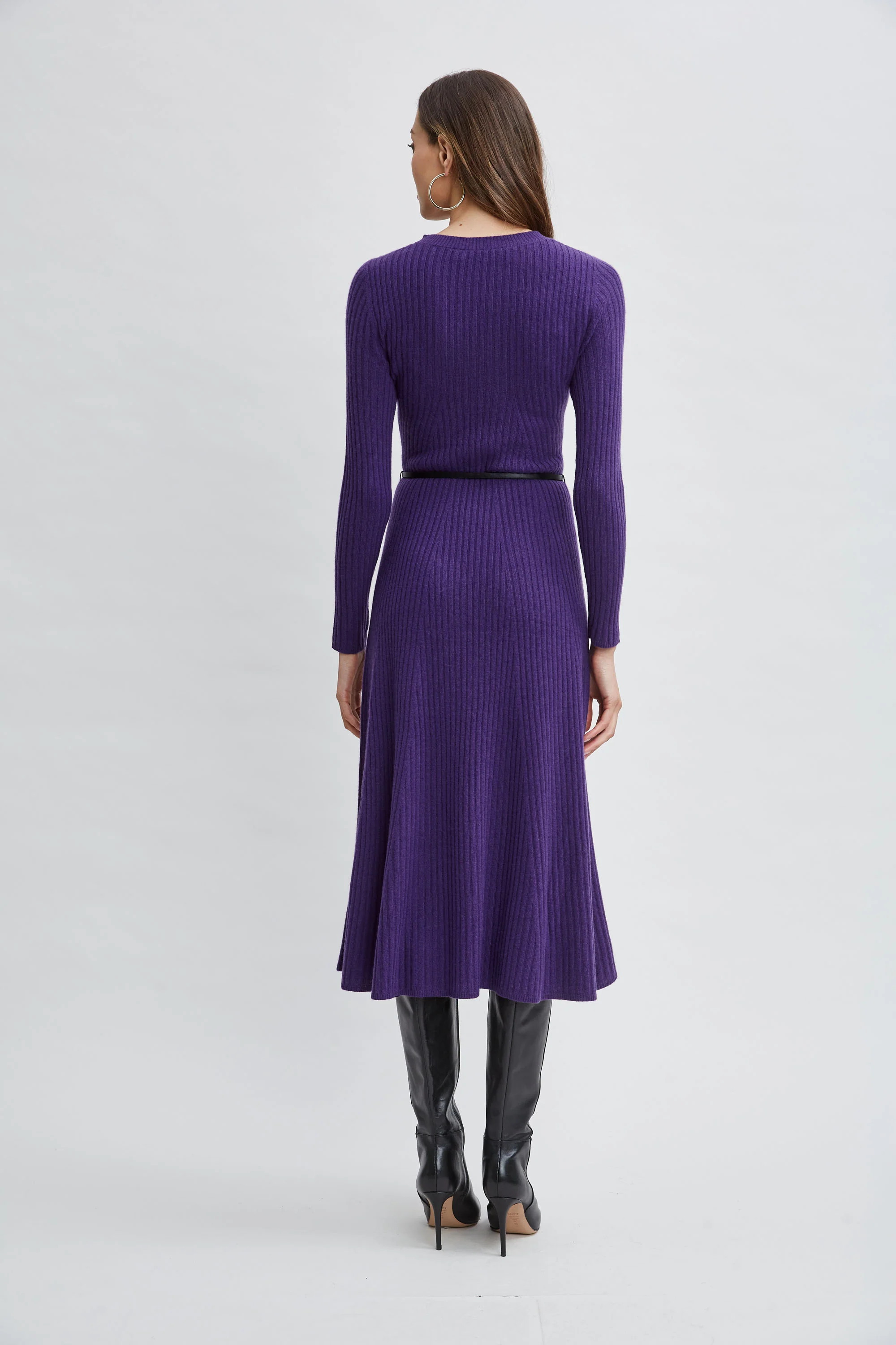 Cashmere Long Sleeve Belted Dress - Image 5