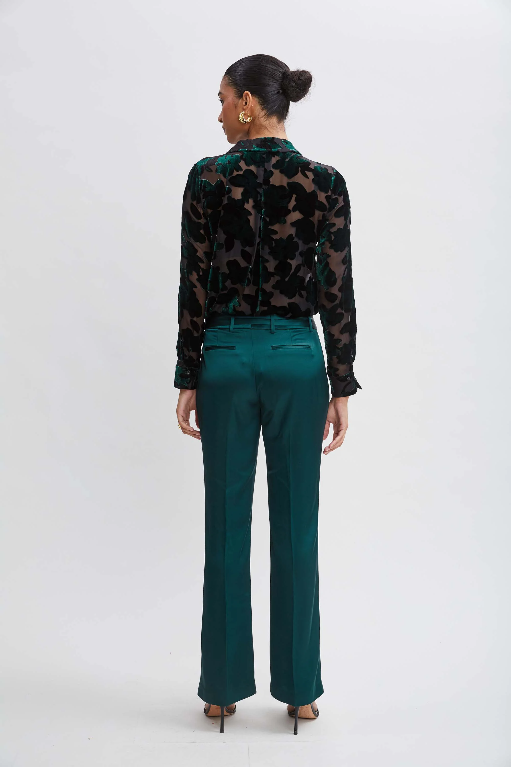 Satin Fit & Flare Sash Pant - Image 4