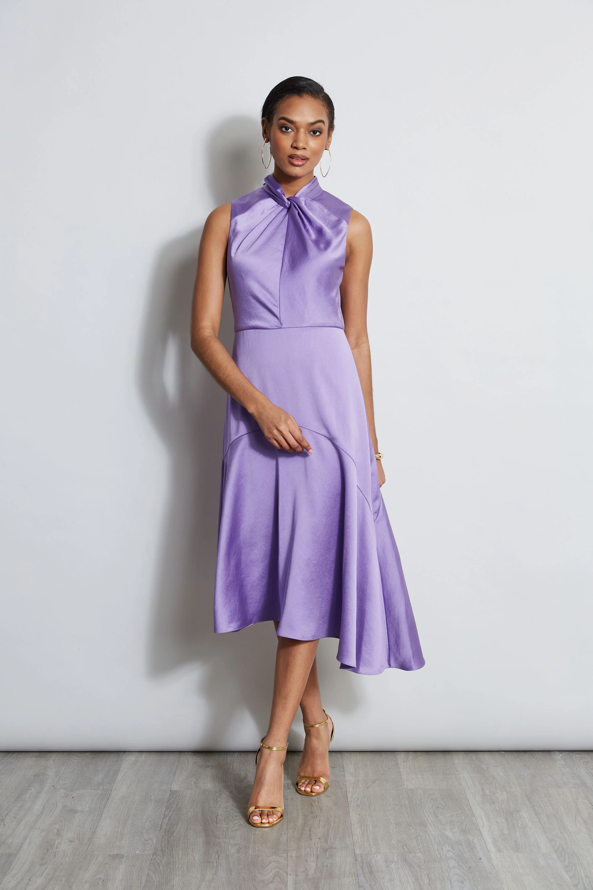 Twist Neck Satin Dress - Image 3