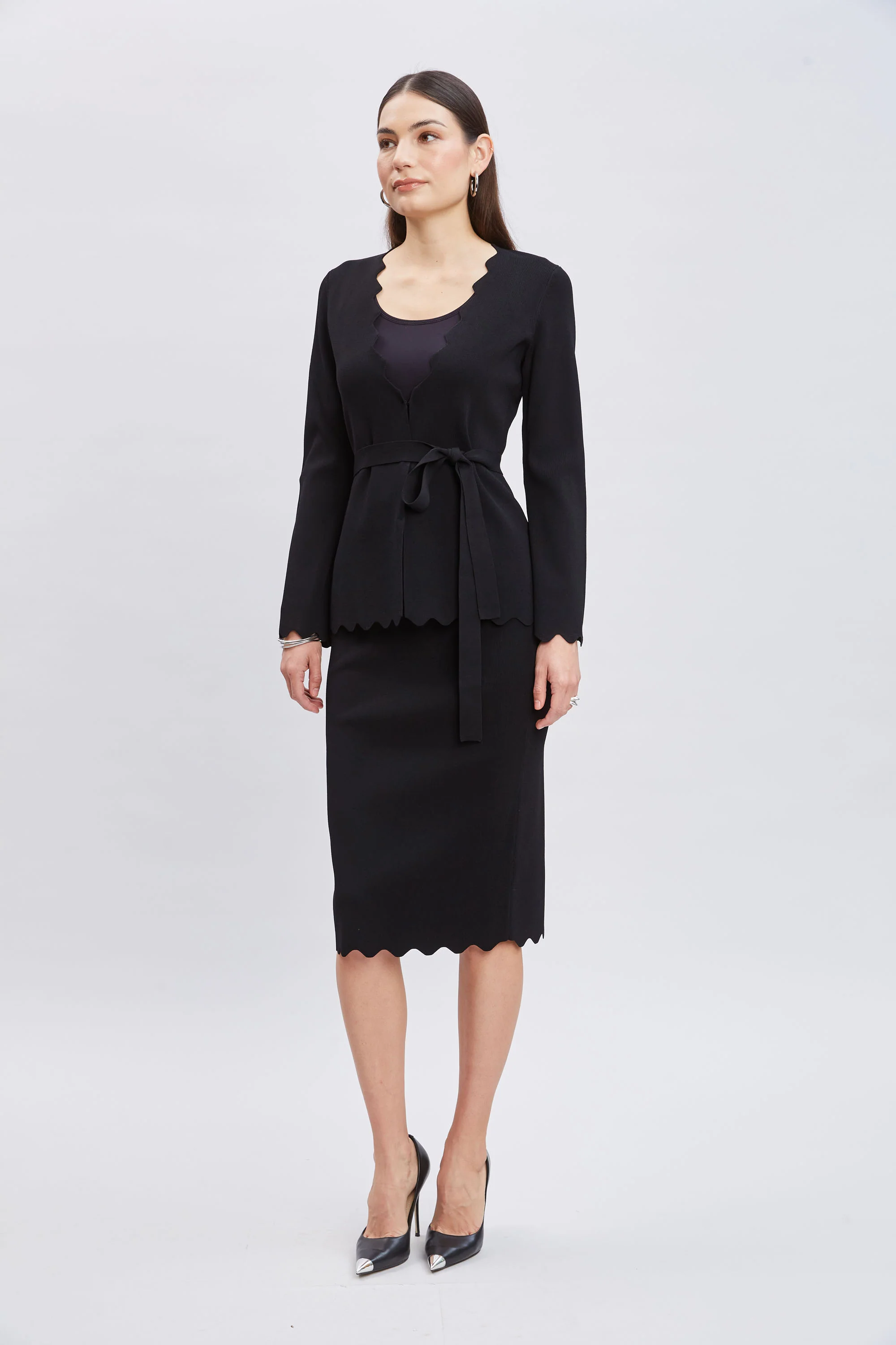 Belted Scallop Cardigan - Image 3