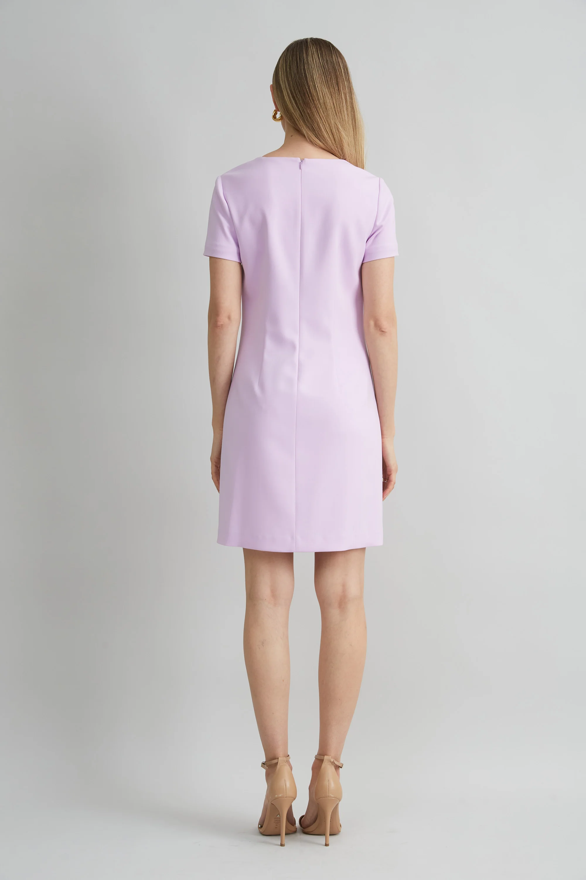 Short Sleeve Flower Applique Dress - Image 4