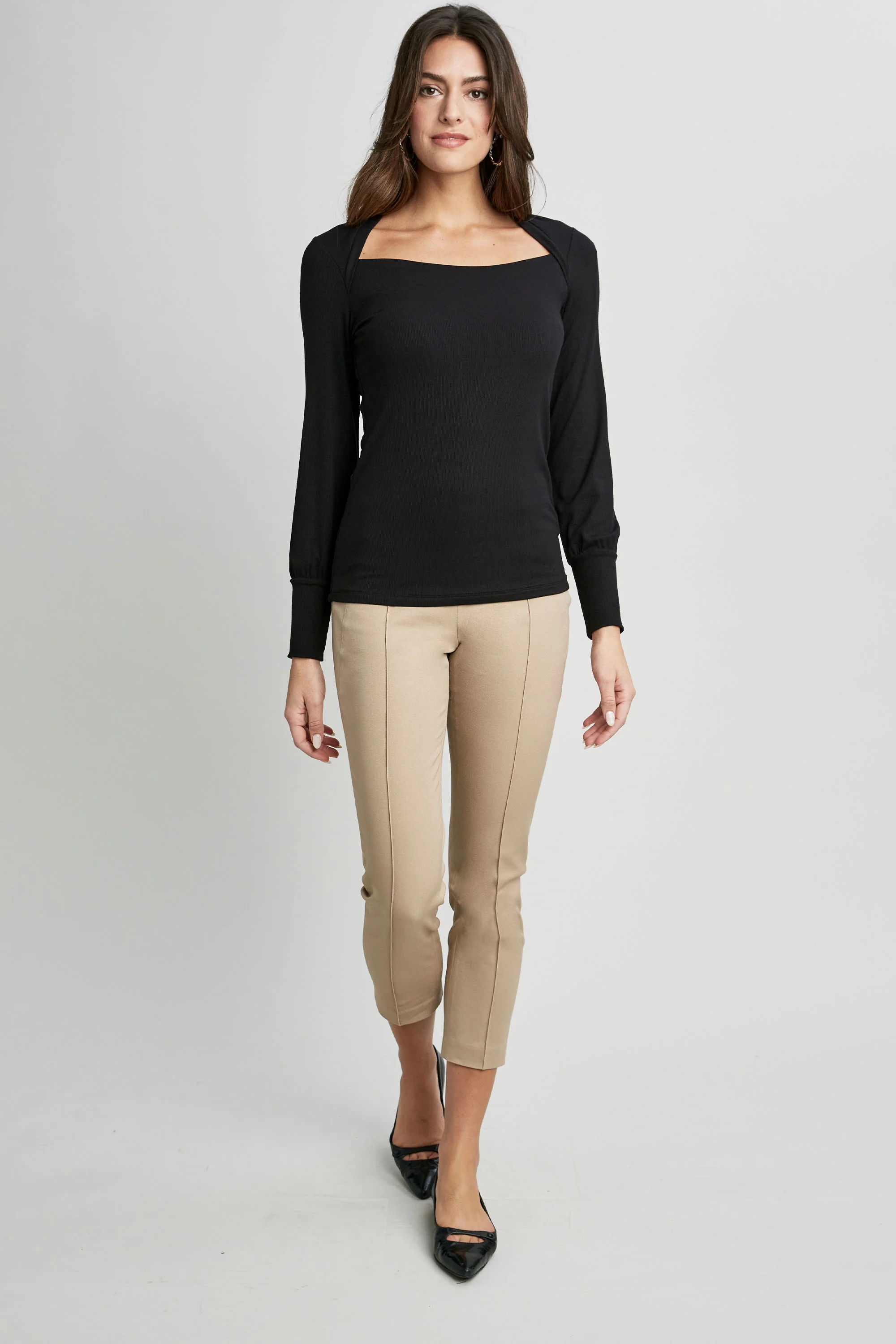 Straight Neck Ribbed Knit - Image 2