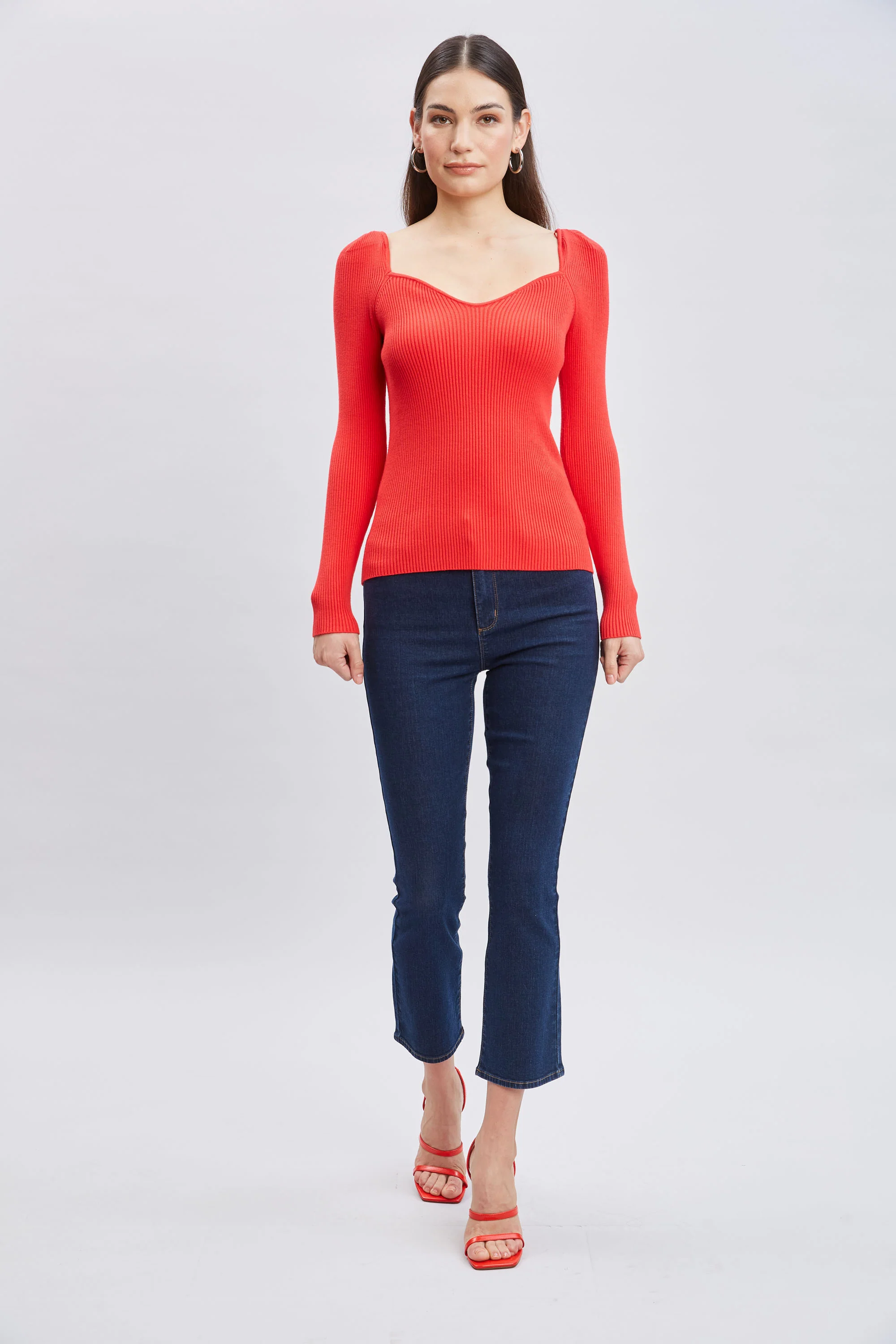 Contour Neck Rib Sweater - Image 2