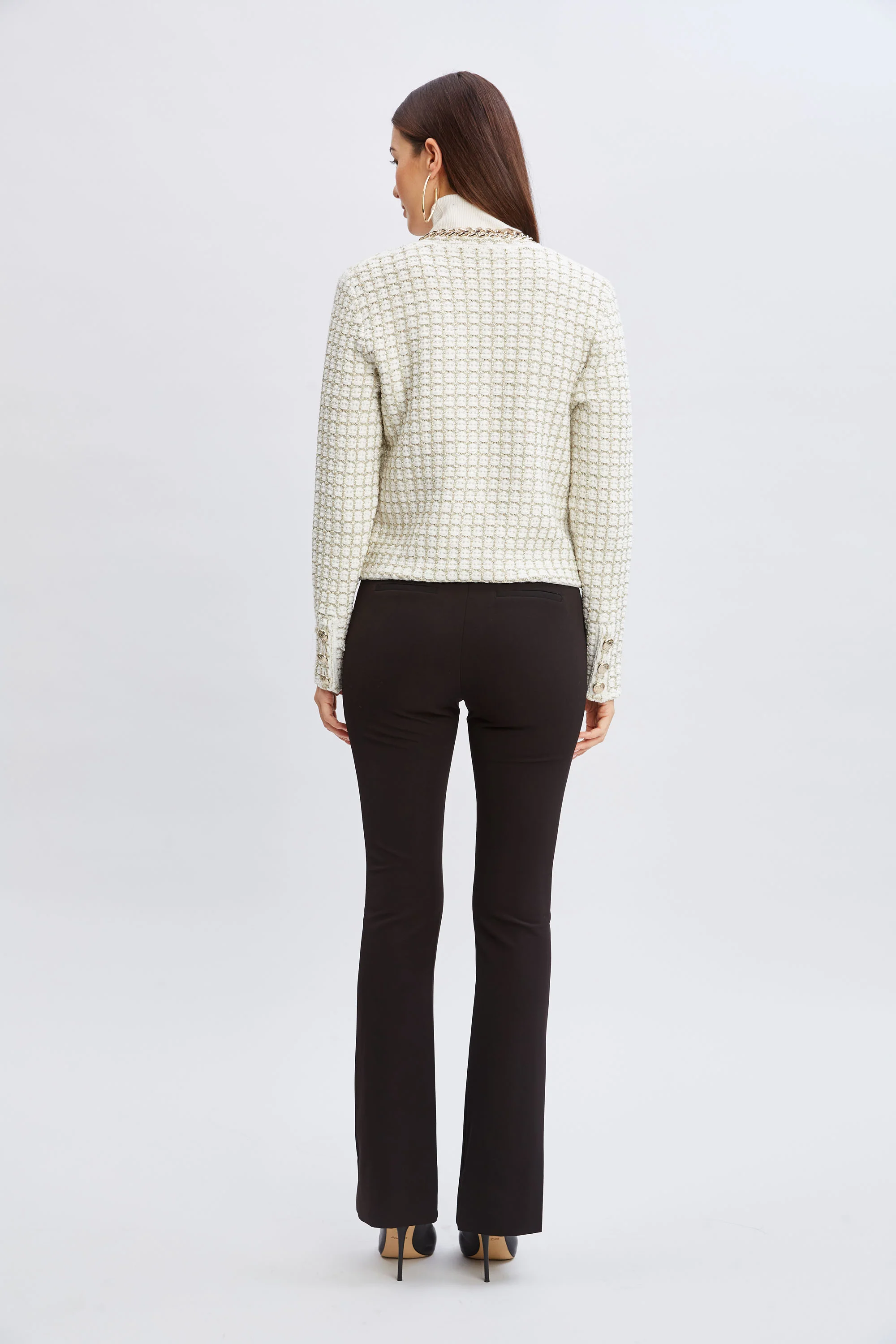 Chain Trim Metallic Cardigan - Image 6