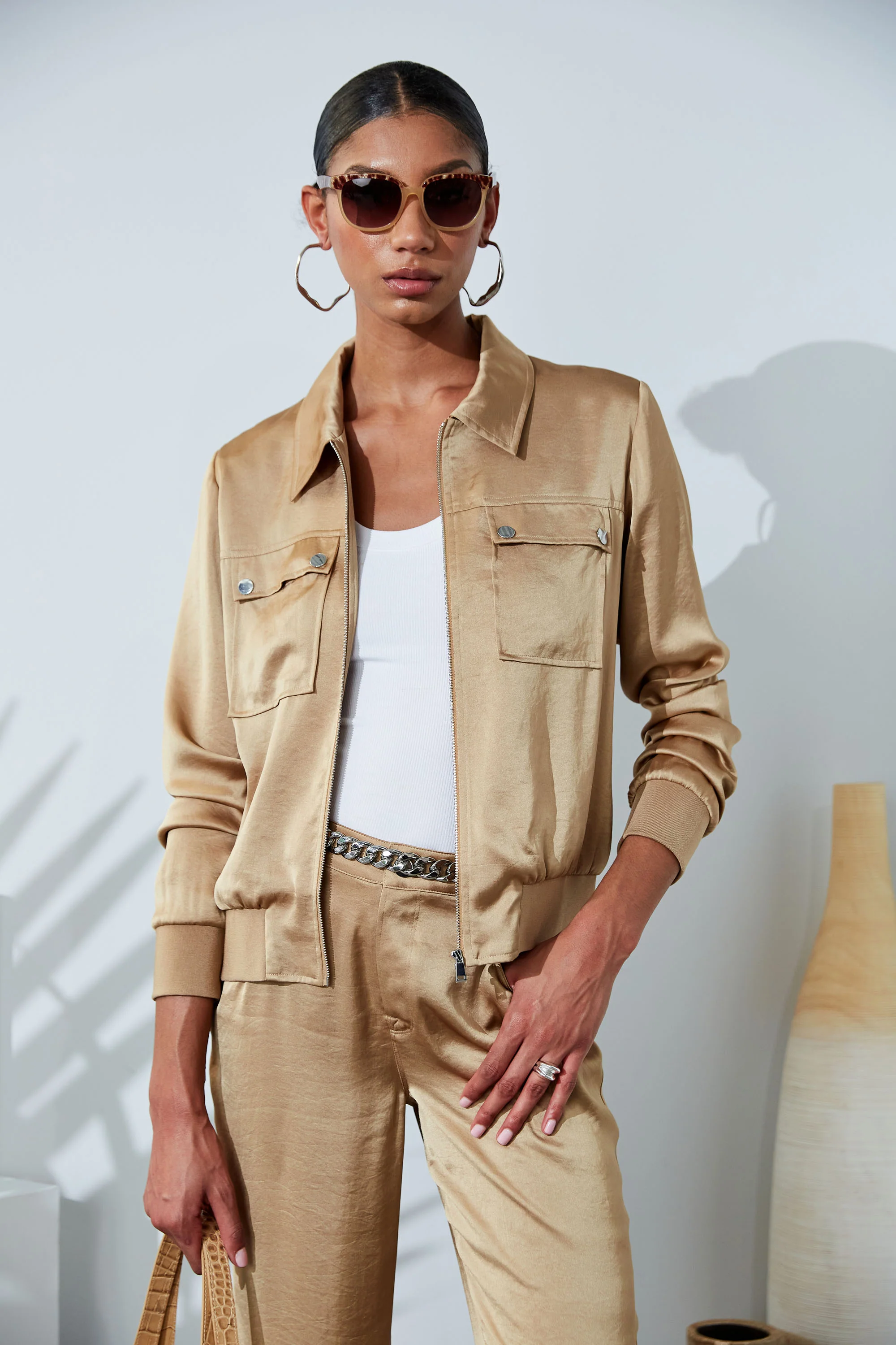 Satin Utility Pocket Jacket - Image 5